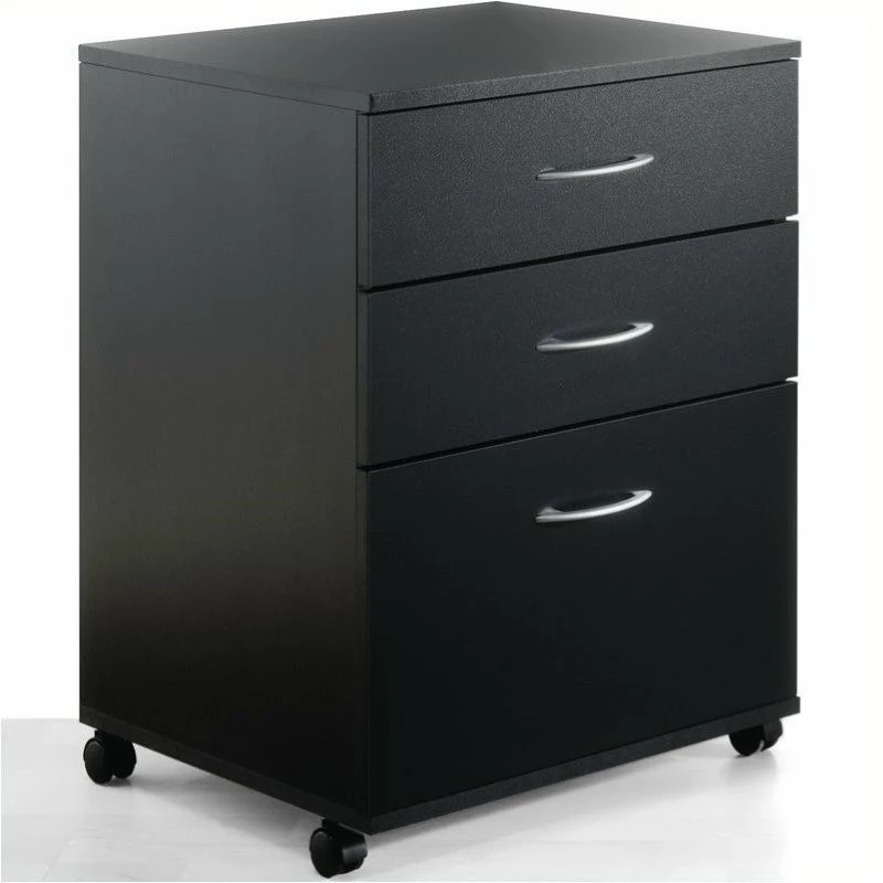Hot Sale π Pemberly Row Metal Mobile 3 Drawer Vertical Wood Filing Cabinet In Black π 3 Hot Sale π Pemberly Row Metal Mobile 3 Drawer Vertical Wood Filing Cabinet In Black π - Image 3