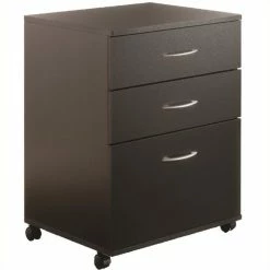 Hot Sale 🌟 Pemberly Row Metal Mobile 3 Drawer Vertical Wood Filing Cabinet In Black 😍