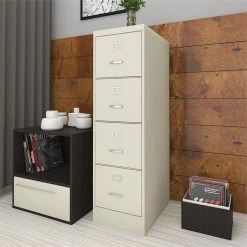 New 🧨 Scranton & Co Scranton & Modern Metal Beige Co 4 Drawer Letter File Cabinet 💯 -Mobile Sales Store 1567521 1567523 L