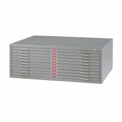 Hot Sale 😉 Safco 10 Drawer Flat Files Metal Cabinet For 30" X 42" Documents In Gray 🔔