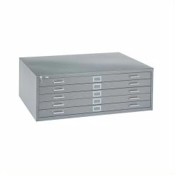 Budget 👍 Safco 5 Drawer Metal Flat Files Cabinet For 24" X 36" Documents In Gray 🎉