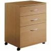 Discount 🔥 Bowery Hill 3 Drawer Lateral Mobile Filing Cabinet In Natural Maple 😉