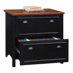 Best Pirce 🤩 Bowery Hill 2 Drawer File Cabinet In Antique Black And Cherry 🧨