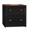 Best Pirce 👏 Bowery Hill 2 Drawer Lateral File Cabinet In Black And Cherry 🔥