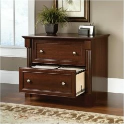 New ⭐ Bowery Hill Contemporary Wood Lateral File Cabinet In Select Cherry 🎁 -Mobile Sales Store 1580240 2 L