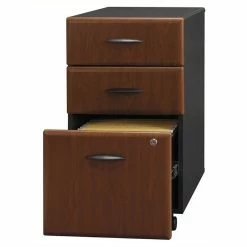 Cheap 💯 Bowery Hill 3 Drawer Mobile Pedestal In Hansen Cherry 🎉 -Mobile Sales Store 1580344 1 L