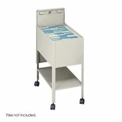 Cheapest 🤩 Safco Extra Deep 1 Drawer Mobile Letter Metal Tub File With Lock In Putty ✨