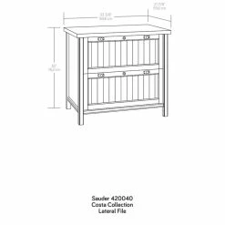 Best Sale 💯 Sauder Costa Engineered Wood 2-Drawer Lateral File Cabinet In Chalked Chestnut 😉 -Mobile Sales Store 1598268 3 L