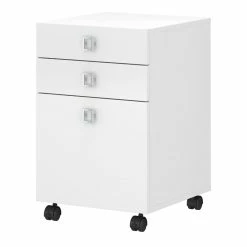 Flash Sale π BBF Echo 3 Drawer Mobile File Cabinet In Pure White - Engineered Wood π