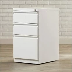 Best deal 🧨 Scranton & Co 3 Drawer Mobile File Cabinet In White ✔️ -Mobile Sales Store 1786742 449903 L