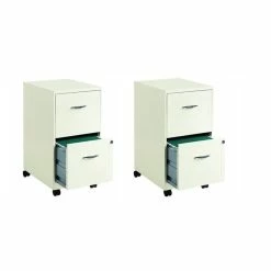 Cheapest π Home Square Set Of 2 Mobile Filing Cabinets In White π―