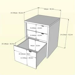 Cheap 🤩 Atlin Designs 3 Drawer Filing Cabinet In White And Walnut ❤️ -Mobile Sales Store 1814492 2 L
