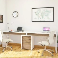 Cheap 🤩 Atlin Designs 3 Drawer Filing Cabinet In White And Walnut ❤️ -Mobile Sales Store 1814492 6 L