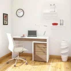 Cheap 🤩 Atlin Designs 3 Drawer Filing Cabinet In White And Walnut ❤️ -Mobile Sales Store 1814492 7 L