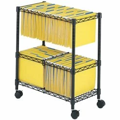 Budget 😍 Scranton & Co Two-Tier Mobile Metal File Cart In Black 👍