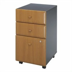 Buy 🔔 Scranton & Co 3 Drawer Mobile File Cabinet In Natural Cherry 😀 -Mobile Sales Store 1825125 2 L