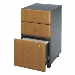 Buy 🔔 Scranton & Co 3 Drawer Mobile File Cabinet In Natural Cherry 😀 -Mobile Sales Store 1825125 3 L