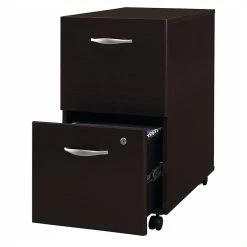 Discount 👏 Scranton & Co 2 Drawer Mobile Pedestal In Mocha Cherry 💯 -Mobile Sales Store 1872910 3 L