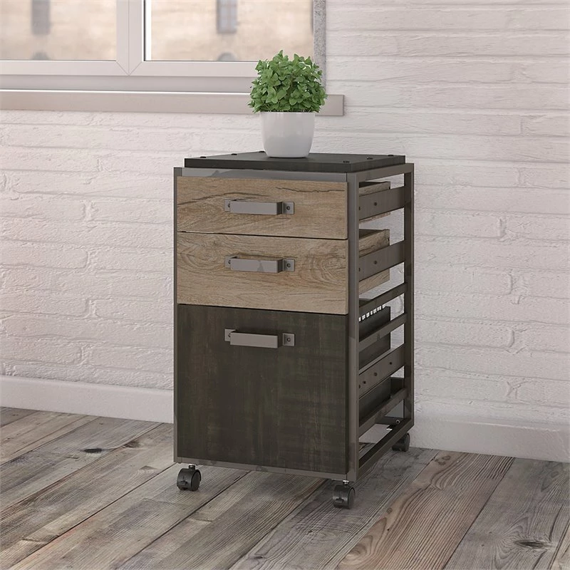 Deals π Scranton & Co 3 Drawer Mobile File Cabinet In Rustic Gray π― 2 Deals π Scranton & Co 3 Drawer Mobile File Cabinet In Rustic Gray π― - Image 2