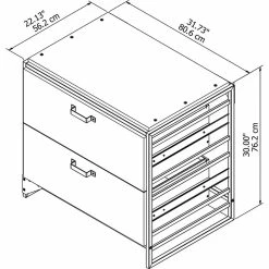 Best deal ✨ Scranton & Co 2 Drawer Lateral File Cabinet In Rustic Gray 🌟 -Mobile Sales Store 1873050 4 L