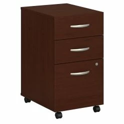 Promo 🎁 Scranton & Co 3 Drawer Mobile Pedestal In Mahogany ✨