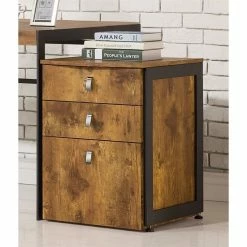 Best Pirce 😍 Home Square (Set Of 2) 3 Drawer File Cabinet In Antique Nutmeg 🤩 -Mobile Sales Store 1880865 2 L
