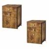Best Pirce 😍 Home Square (Set Of 2) 3 Drawer File Cabinet In Antique Nutmeg 🤩
