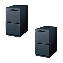 Promo ✨ Home Square Value Pack (Set Of 2) 2 Drawer Mobile File Cabinet In Charcoal 😍