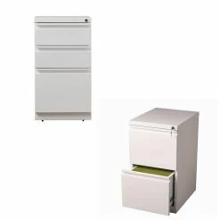 Hot Sale ❤️ Home Square Value Pack (Set Of 2) Drawer Mobile Filing Cabinet In White ⌛