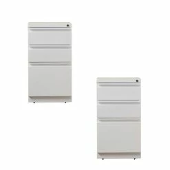 Top 10 😉 Home Square Value Pack (Set Of 2) 3 Drawer Mobile File Cabinet In White 👏