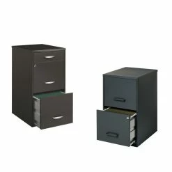 Flash Sale 🧨 Home Square Value Pack (Set Of 2) Drawer Filing Cabinet In Black And Charcoal ✔️