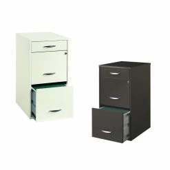 Flash Sale π Home Square Value Pack (Set Of 2) 3 Drawer File Cabinet In Charcoal And White π₯°