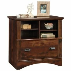 Promo 🔥 Sauder (Set Of 2) Rustic 1 Drawer Lateral File Cabinet In Curado Cherry 🛒 -Mobile Sales Store 1901351 10 L