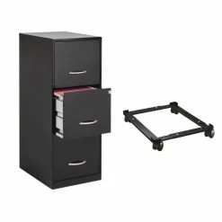 Best reviews of 🔥 Hirsh Industries LLC SOHO 2 Piece 3 Drawer Letter File Cabinet And Mobile File Caddy In Black 😀