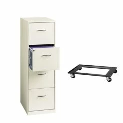 Outlet 🛒 Hirsh Industries LLC 4 Drawer Vertical File Cabinet And Commercial Cabinet Dolly 😍