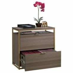 New 🎁 Sauder International Lux 2 Drawer Lateral File Cabinet In Diamond Ash ✔️ -Mobile Sales Store 1922421 12 L