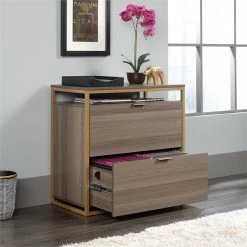 New 🎁 Sauder International Lux 2 Drawer Lateral File Cabinet In Diamond Ash ✔️ -Mobile Sales Store 1922421 13 L