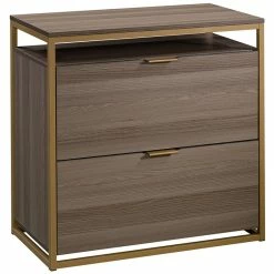 New 🎁 Sauder International Lux 2 Drawer Lateral File Cabinet In Diamond Ash ✔️