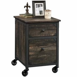 Cheap 🛒 Sauder Steel River 2-Drawer Mobile File Cabinet In Carbon Oak/Black 👏 -Mobile Sales Store 1927298 11 L