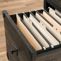 Cheap 🛒 Sauder Steel River 2-Drawer Mobile File Cabinet In Carbon Oak/Black 👏 -Mobile Sales Store 1927298 18 L