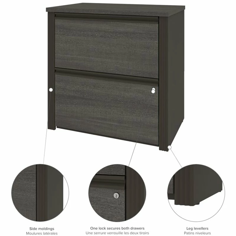 Buy ✔️ Bestar Prestige Plus 2 Drawer Lateral File Cabinet In Bark Gray And Slate ❤️ 6 Buy ✔️ Bestar Prestige Plus 2 Drawer Lateral File Cabinet In Bark Gray And Slate ❤️ - Image 6