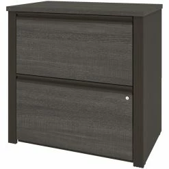 Buy ✔️ Bestar Prestige Plus 2 Drawer Lateral File Cabinet In Bark Gray And Slate ❤️