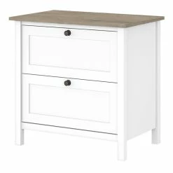 Best Sale π― Bush Mayfield 2 Drawer Lateral File Cabinet In Shiplap Gray / White - Engineered Wood π