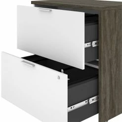 Best deal 🌟 Bestar Gemma 2 Drawer Lateral File Cabinet In Walnut Gray And White 🎁 -Mobile Sales Store 1979116 3 L