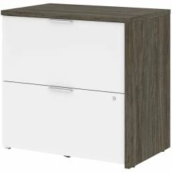 Best deal 🌟 Bestar Gemma 2 Drawer Lateral File Cabinet In Walnut Gray And White 🎁