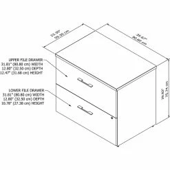 Outlet ⌛ BBF Office 500 36W 2 Drawer Lateral File Cabinet In Modern Hickory - Engineered Wood 🥰 -Mobile Sales Store 1989029 5 L