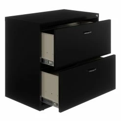 Best Sale 🥰 Hirsh Industries LLC Hirsh Home Office Style Lateral Metal File Cabinet 30 In. Wide 2 Drawer Black 🤩 -Mobile Sales Store 2001112 7 L