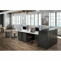 Budget ✔️ Hirsh Industries LLC Hirsh 20-in Deep Mobile Pedestal File 2-Drawer Box/File. Gray Cushion. Charcoal 🎁 -Mobile Sales Store 2002282 4 L