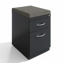 Budget ✔️ Hirsh Industries LLC Hirsh 20-in Deep Mobile Pedestal File 2-Drawer Box/File. Gray Cushion. Charcoal 🎁