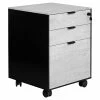Flash Sale 🔔 Unique Furniture Oslo 3-drawer Ash Wood Mobile Pedestal In White Matte Lacquer 🎁